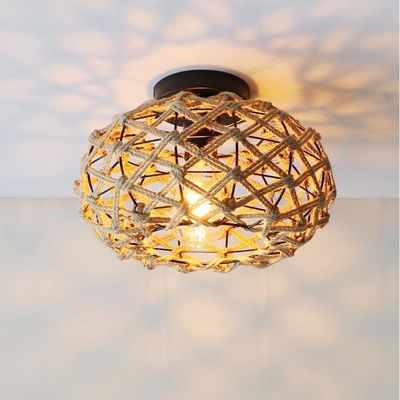 چراغ آویزان بالکن خلاق ریترو چراغ سقف طناب
