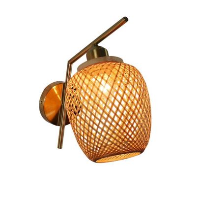 چراغ های دیواری رتان دست ساز، 3500K Wicker Rattan Lamp Switch Control