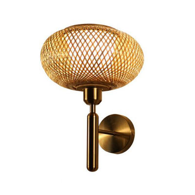چراغ های دیواری رتان دست ساز، 3500K Wicker Rattan Lamp Switch Control