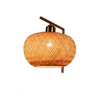 چراغ های دیواری رتان دست ساز، 3500K Wicker Rattan Lamp Switch Control