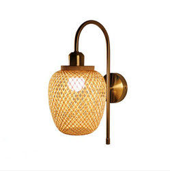 چراغ های دیواری رتان دست ساز، 3500K Wicker Rattan Lamp Switch Control