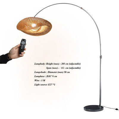 کنترل سوئیچ رتن بامبو LED Dimmable Light Shade Wicker