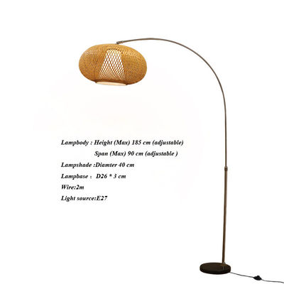 کنترل سوئیچ رتن بامبو LED Dimmable Light Shade Wicker