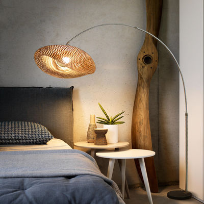 کنترل سوئیچ رتن بامبو LED Dimmable Light Shade Wicker