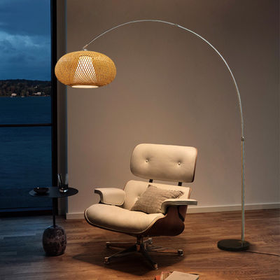 کنترل سوئیچ رتن بامبو LED Dimmable Light Shade Wicker