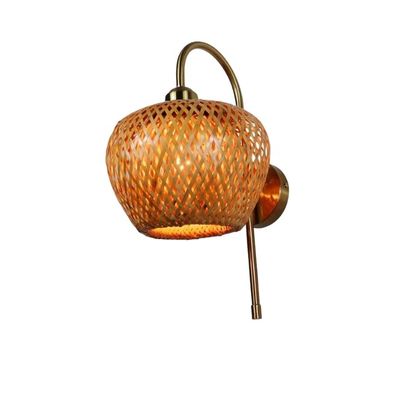E27 لامپ دیواری بامبو با لامپ چوبی LED Sconce 3500K