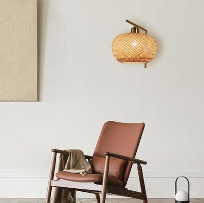 E27 لامپ دیواری بامبو با لامپ چوبی LED Sconce 3500K