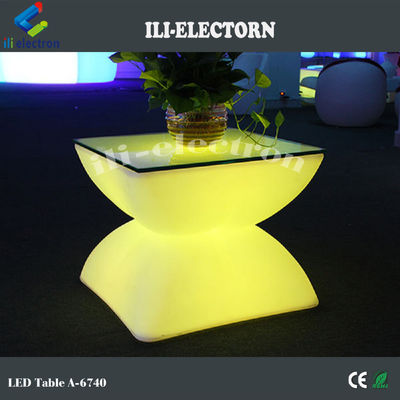 میز بار LED روشن، میز قهوه ای پلاستیکی هتل