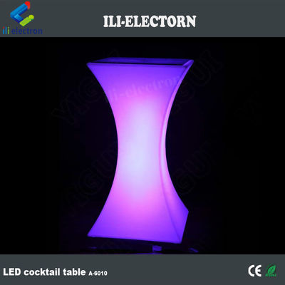 طراحي مدرن مربع ست بار کوکتل بالاي سفيد PE پلاستیک LED نور بار ميز
