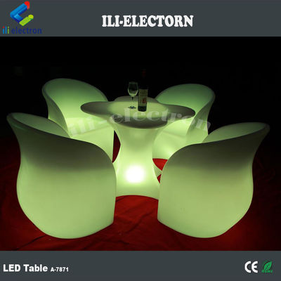 مبلمان درخشان LED شکل گل میز قهوه برای تجاری