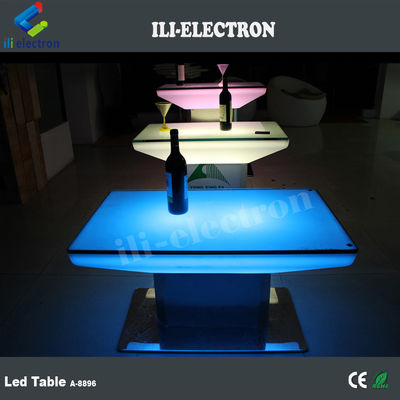 میز ناهار خوری LED مربع پلاستیکی با تغییر رنگ در فضای باز و داخلی