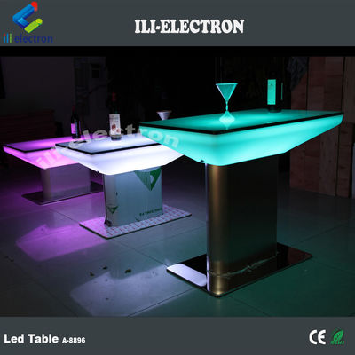 میز ناهار خوری LED مربع پلاستیکی با تغییر رنگ در فضای باز و داخلی