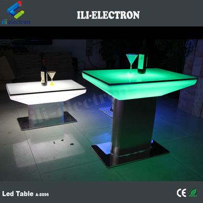 میز ناهار خوری LED مربع پلاستیکی با تغییر رنگ در فضای باز و داخلی