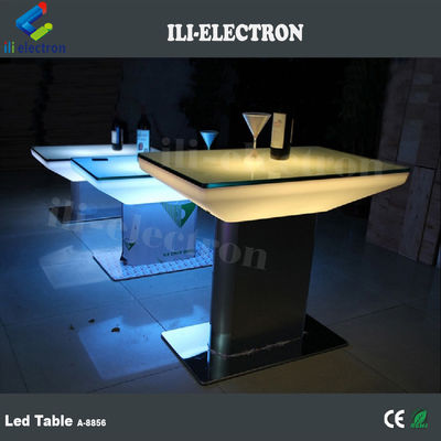 میز ناهار خوری LED مربع پلاستیکی با تغییر رنگ در فضای باز و داخلی