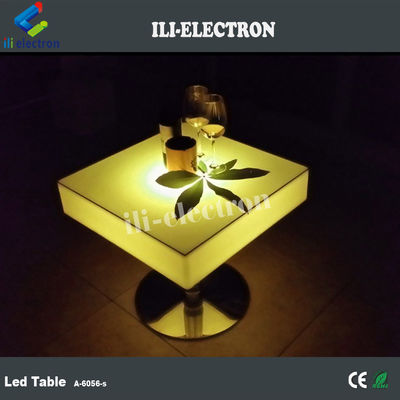 LED مربع تجاری روشن کردن میز های کوکتل قابل شارژ با فولاد ضد زنگ