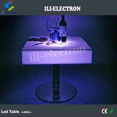 LED مربع تجاری روشن کردن میز های کوکتل قابل شارژ با فولاد ضد زنگ