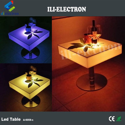 LED مربع تجاری روشن کردن میز های کوکتل قابل شارژ با فولاد ضد زنگ