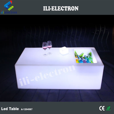 میز بار بی سیم منحصر به فرد از پلاستیک PE با سطل یخ / مخزن خنک کننده