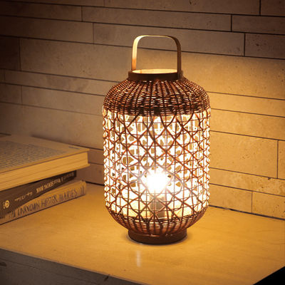 ریترو کاناپه طناب رتان پارچه ای چراغ سایه برای اتاق نشیمن اتاق خواب