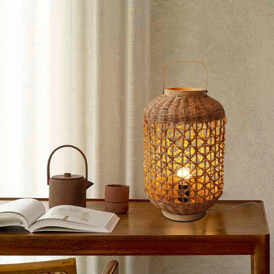 ریترو کاناپه طناب رتان پارچه ای چراغ سایه برای اتاق نشیمن اتاق خواب