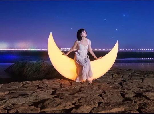 تسهیلات تفریحی اسوانگ های پلاستیکی صندلی ماه 16 رنگ تغییر