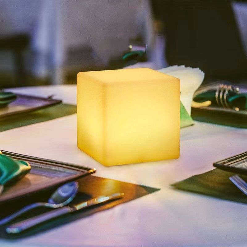 6 اینچ LED مکعب نور شب رنگارنگ شارژ USB مقاوم در برابر آب