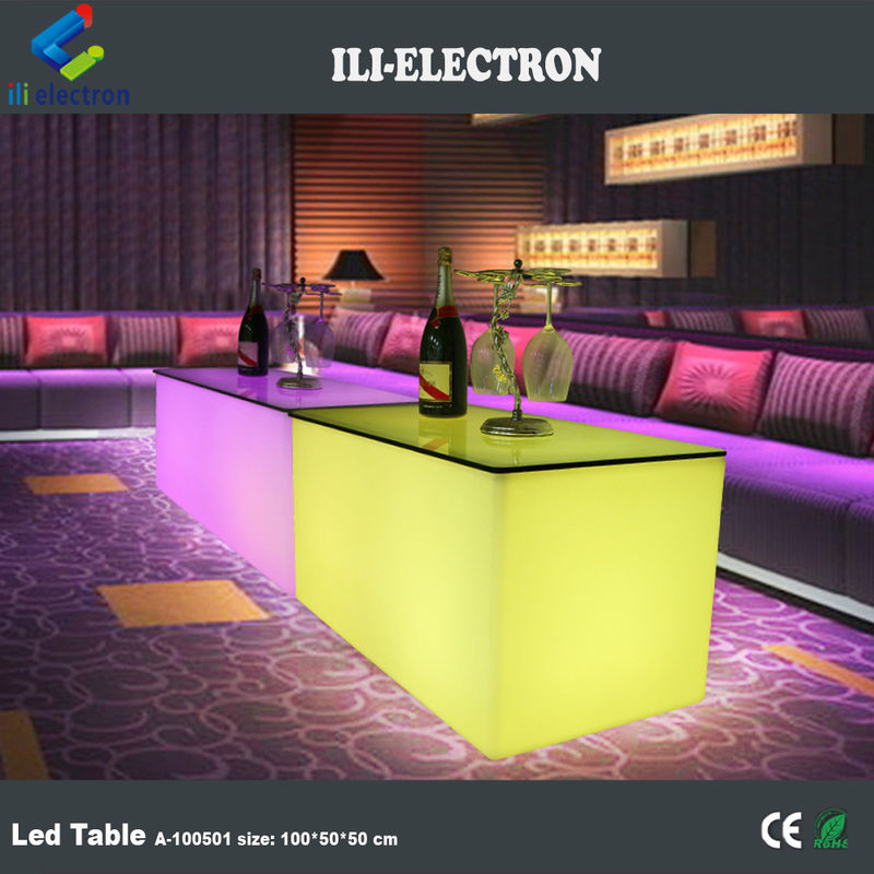 PE پلاستیک LED مستطیل مکعب نور نوار جدول تغییر رنگ با کنترل از راه دور برای باشگاه